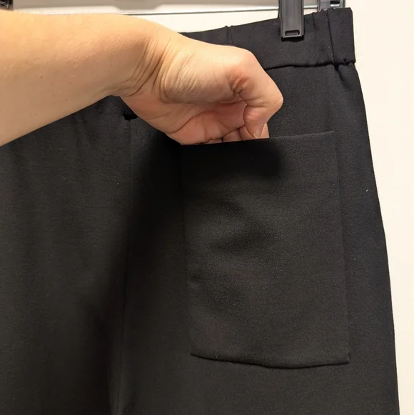 Maliparmi Black Pleated Minimalist Wide Leg Trousers Women's 44 US 8